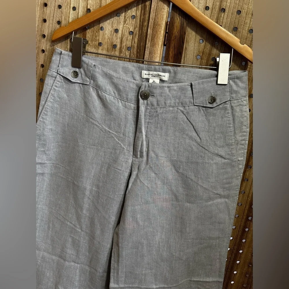 Banana Republic Ryan Fit Tall Linen Cotton Wide Leg Trousers 8L